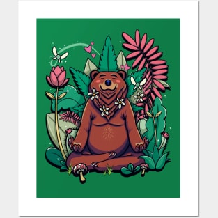 Meditating Plant-Daddy Bear Posters and Art